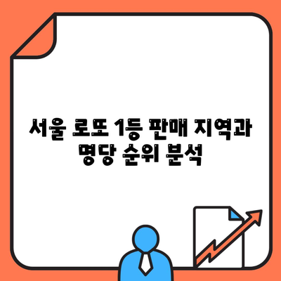 서울 로또 1등 판매 지역과 명당 순위 분석