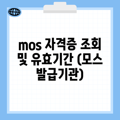 mos 자격증 조회 및 유효기간 (모스 발급기관)