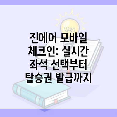 진에어 모바일 체크인: 실시간 좌석 선택부터 탑승권 발급까지