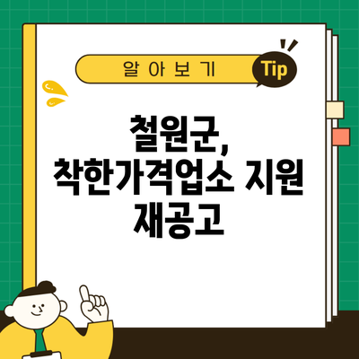 철원군, 착한가격업소 지원 재공고