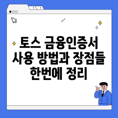 토스 금융인증서 사용 방법과 장점들 한번에 정리