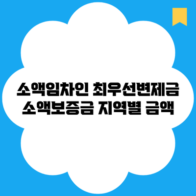 소액임차인 최우선변제금 소액보증금 지역별 금액