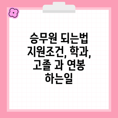 승무원 되는법 지원조건, 학과, 고졸 과 연봉 하는일