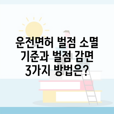 운전면허 벌점 소멸 기준과 벌점 감면 3가지 방법은?