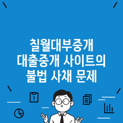 칠월대부중개 대출중개 사이트의 불법 사채 문제
