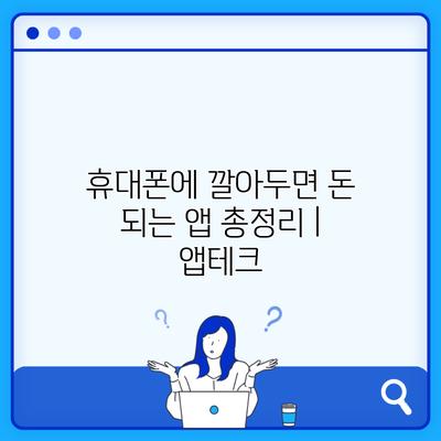 휴대폰에 깔아두면 돈 되는 앱 총정리 | 앱테크