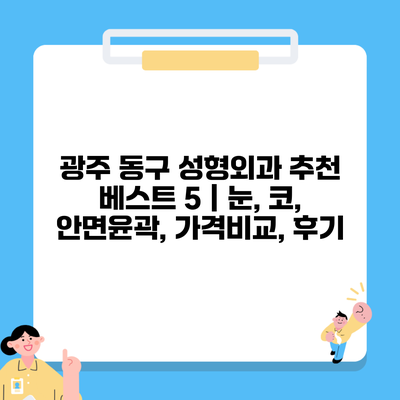 광주 동구 성형외과 추천 베스트 5 | 눈, 코, 안면윤곽, 가격비교, 후기