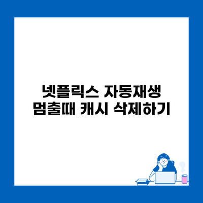 넷플릭스 자동재생 멈출때 캐시 삭제하기