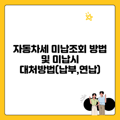 자동차세 미납조회 방법 및 미납시 대처방법(납부,연납)