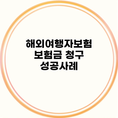 해외여행자보험 보험금 청구 성공사례