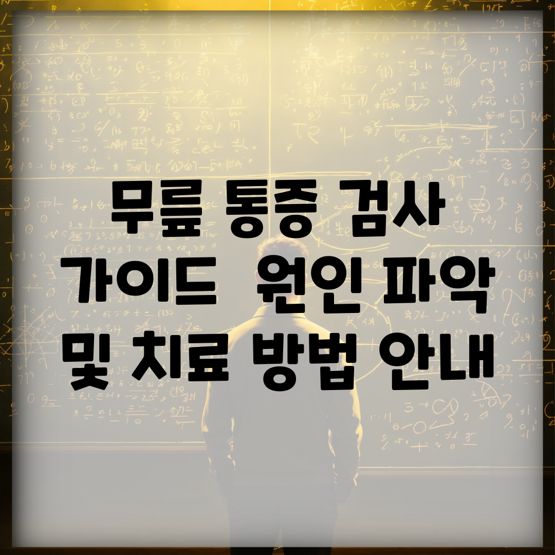 무릎 통증 검사 가이드 | 원인 파악 및 치료 방법 안내