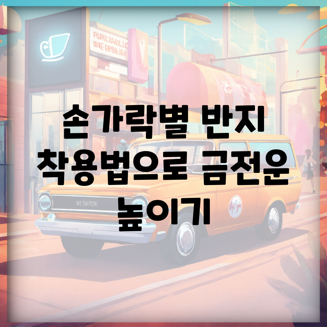 손가락별 반지 착용법으로 금전운 높이기