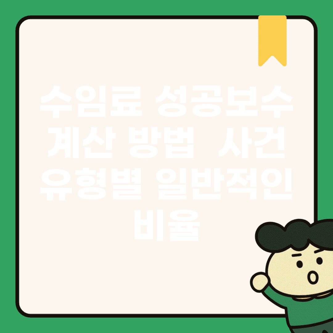 수임료 성공보수 계산 방법 | 사건 유형별 일반적인 비율