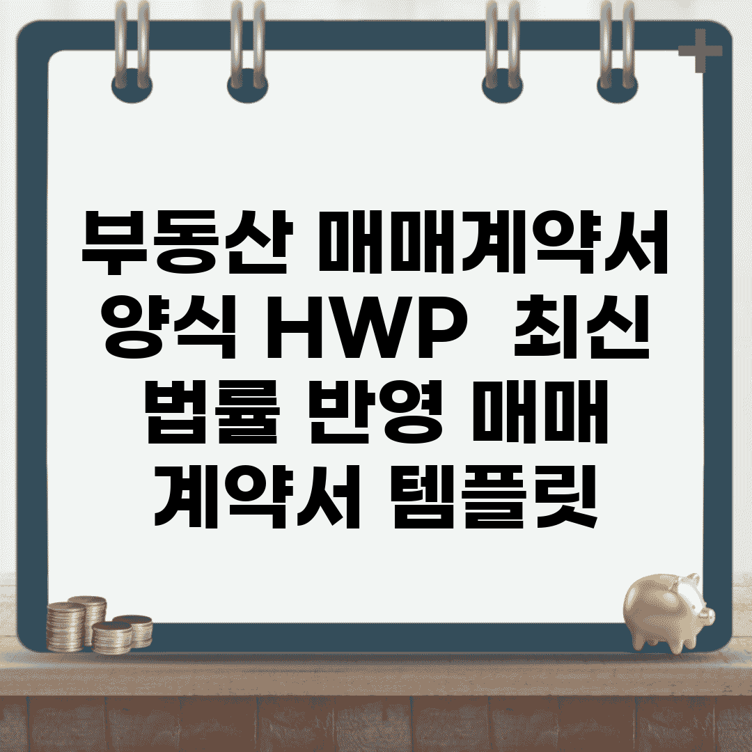 부동산 매매계약서 양식 HWP | 최신 법률 반영 매매 계약서 템플릿