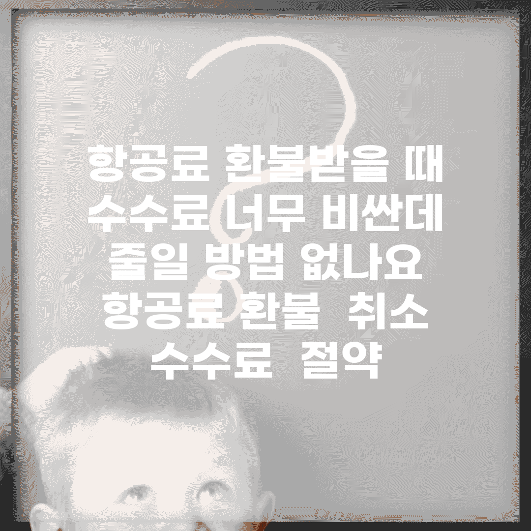 항공료 환불받을 때 수수료 너무 비싼데 줄일 방법 없나요 | 항공료 환불 | 취소 수수료 | 절약