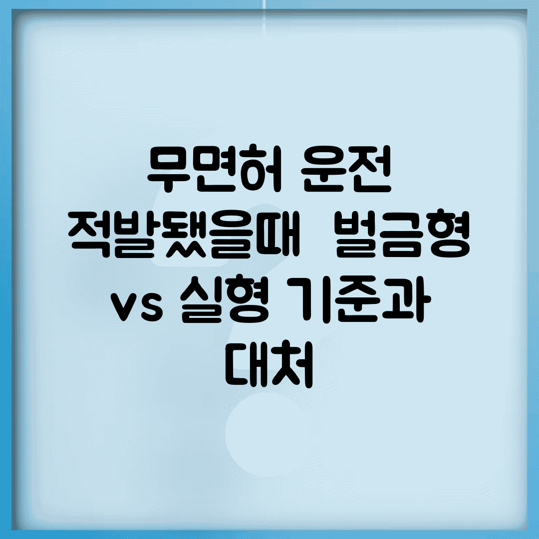 무면허 운전 적발됐을때 | 벌금형 vs 실형 기준과 대처
