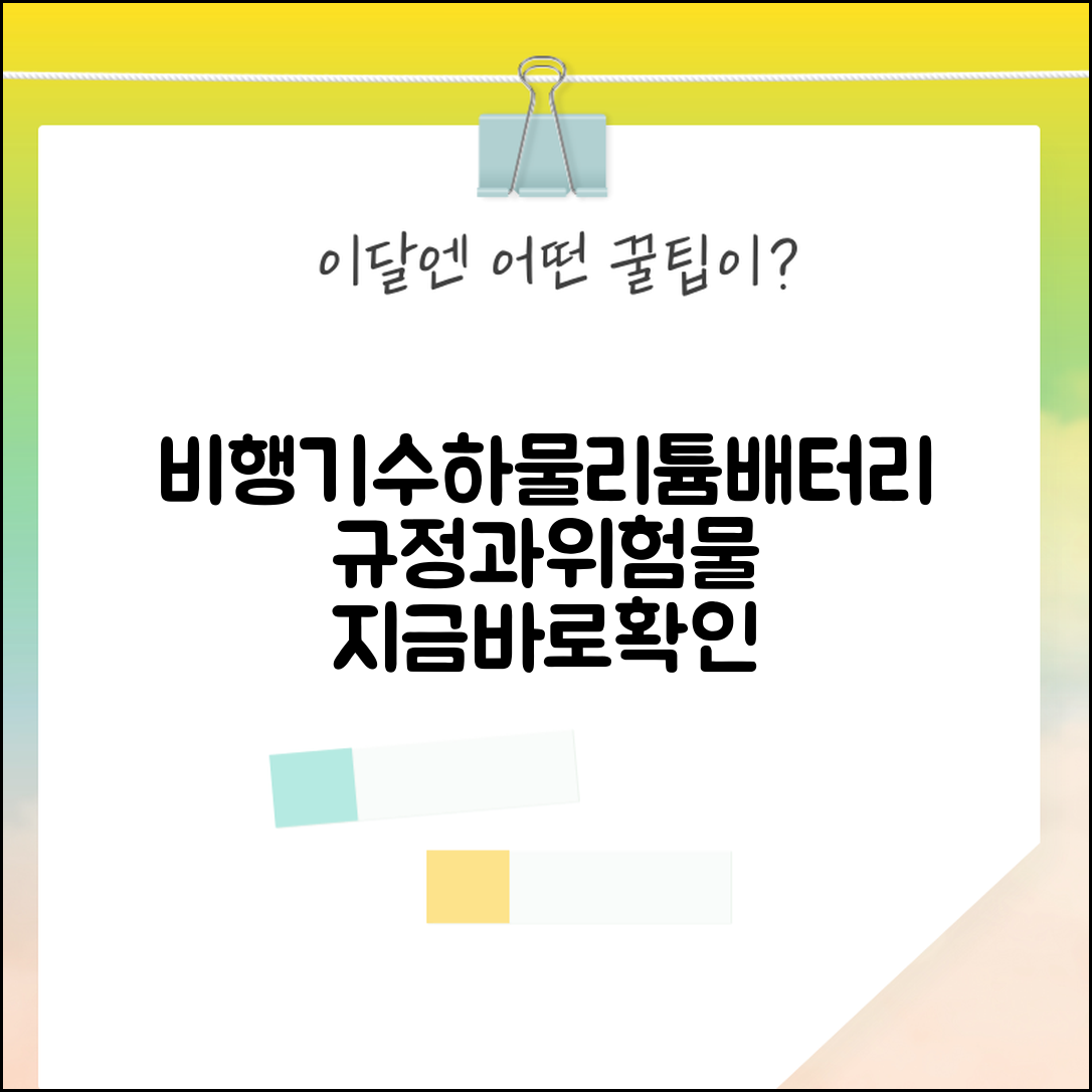 비행기 수하물에 리튬배터리 넣어도 되나요 | 수하물 배터리 | 위험물 | 규정