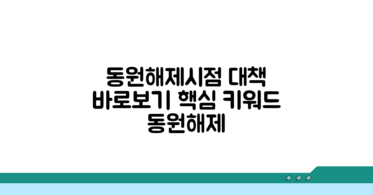 동원 해제 시점 대비책