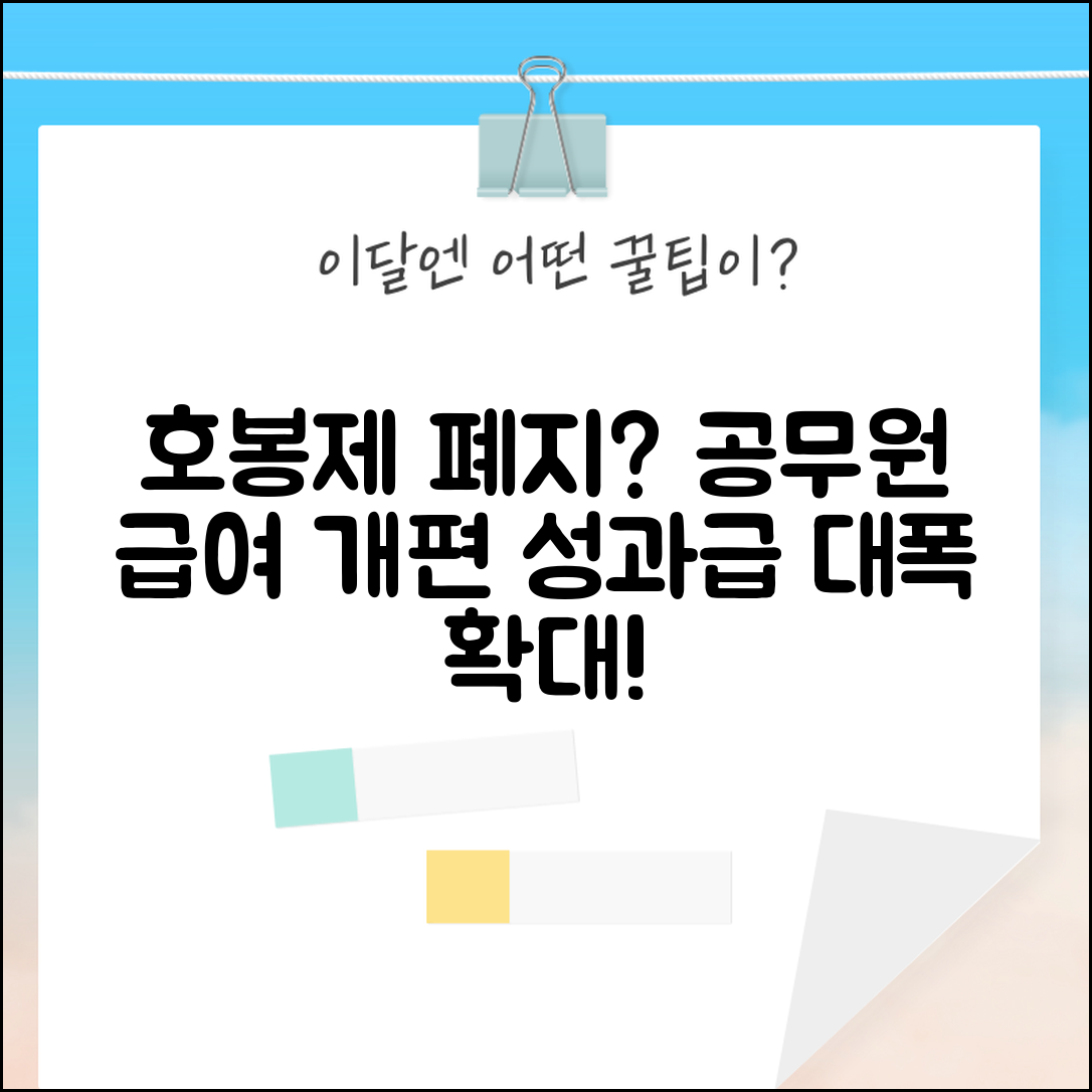 호봉제 폐지 논의 현황 | 공무원 호봉제 개편과 성과급 확대 방안
