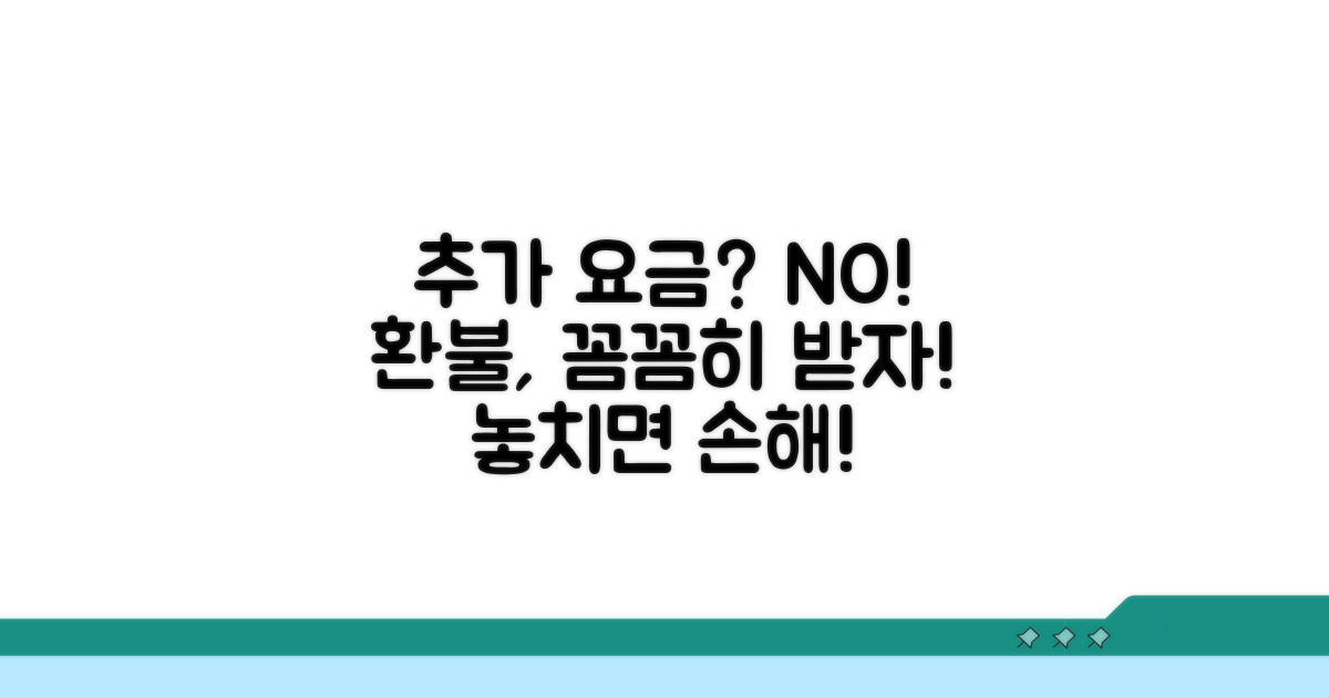 추가 요금 주의사항과 환불 절차