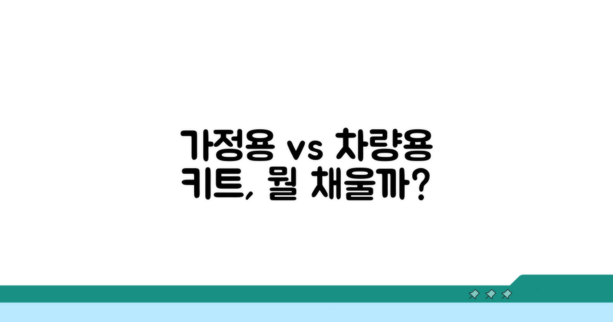 가정용 vs 차량용 키트, 무엇을 담을까?