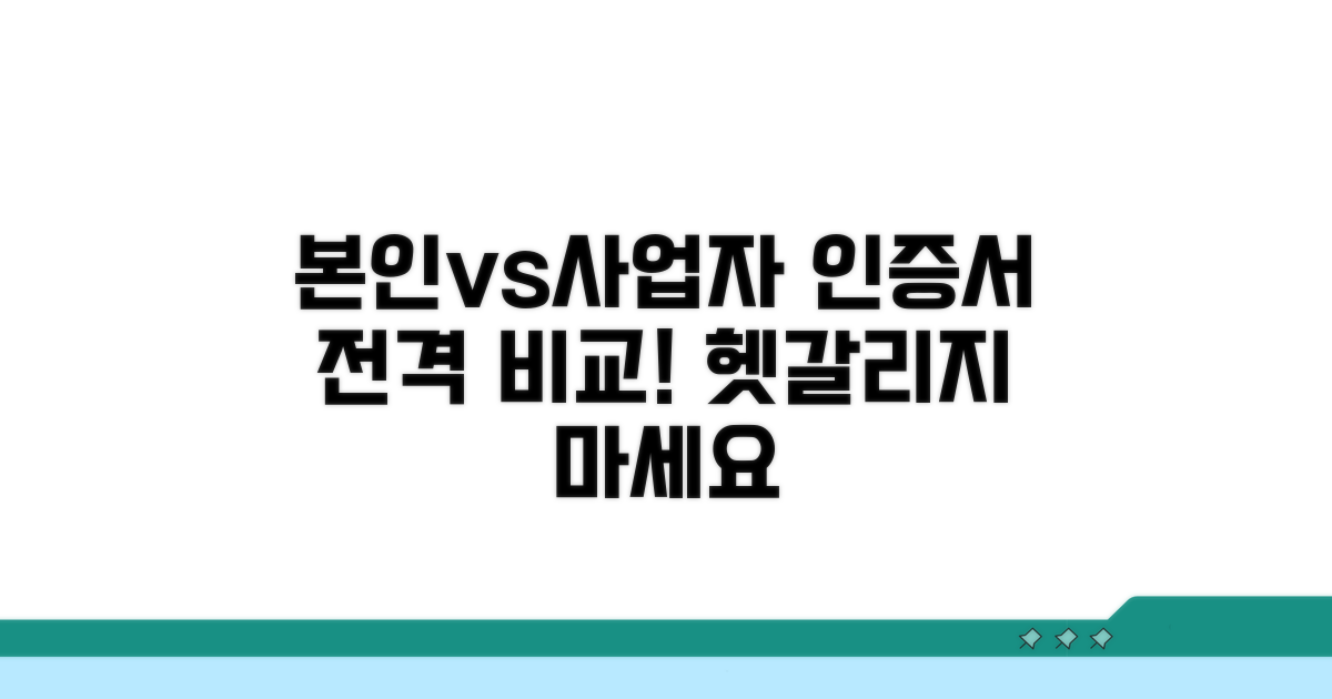 본인인증, 사업자 인증서 상세 비교