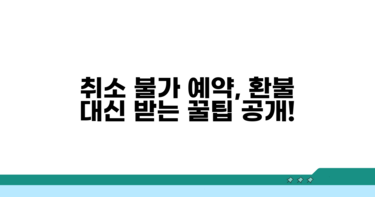 취소 불가 예약, 환불 대신 받는 방법