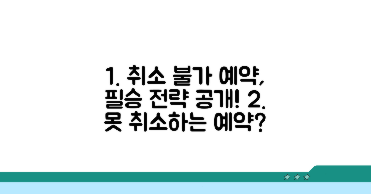 취소 불가 예약, 해결 전략 총정리