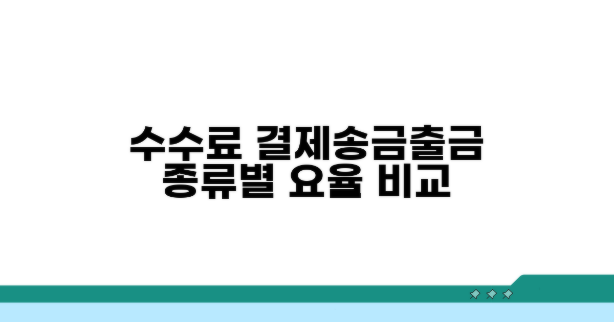 결제, 송금, 출금별 수수료율