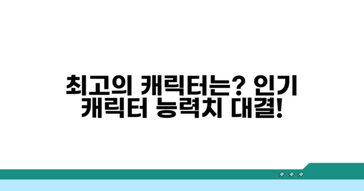 인기 캐릭터 능력치 비교 분석