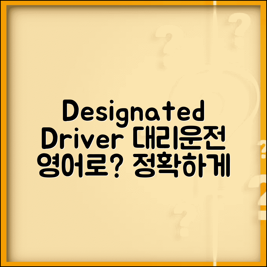 대리운전 영어로 표현 | designated driver 용어정리