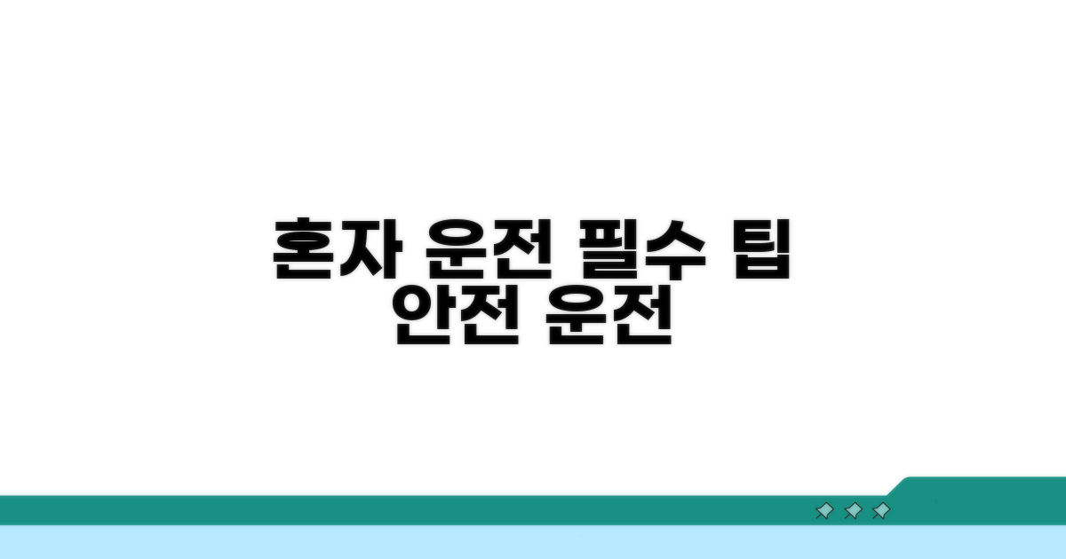혼자 운전할 때 꼭 필요한 팁
