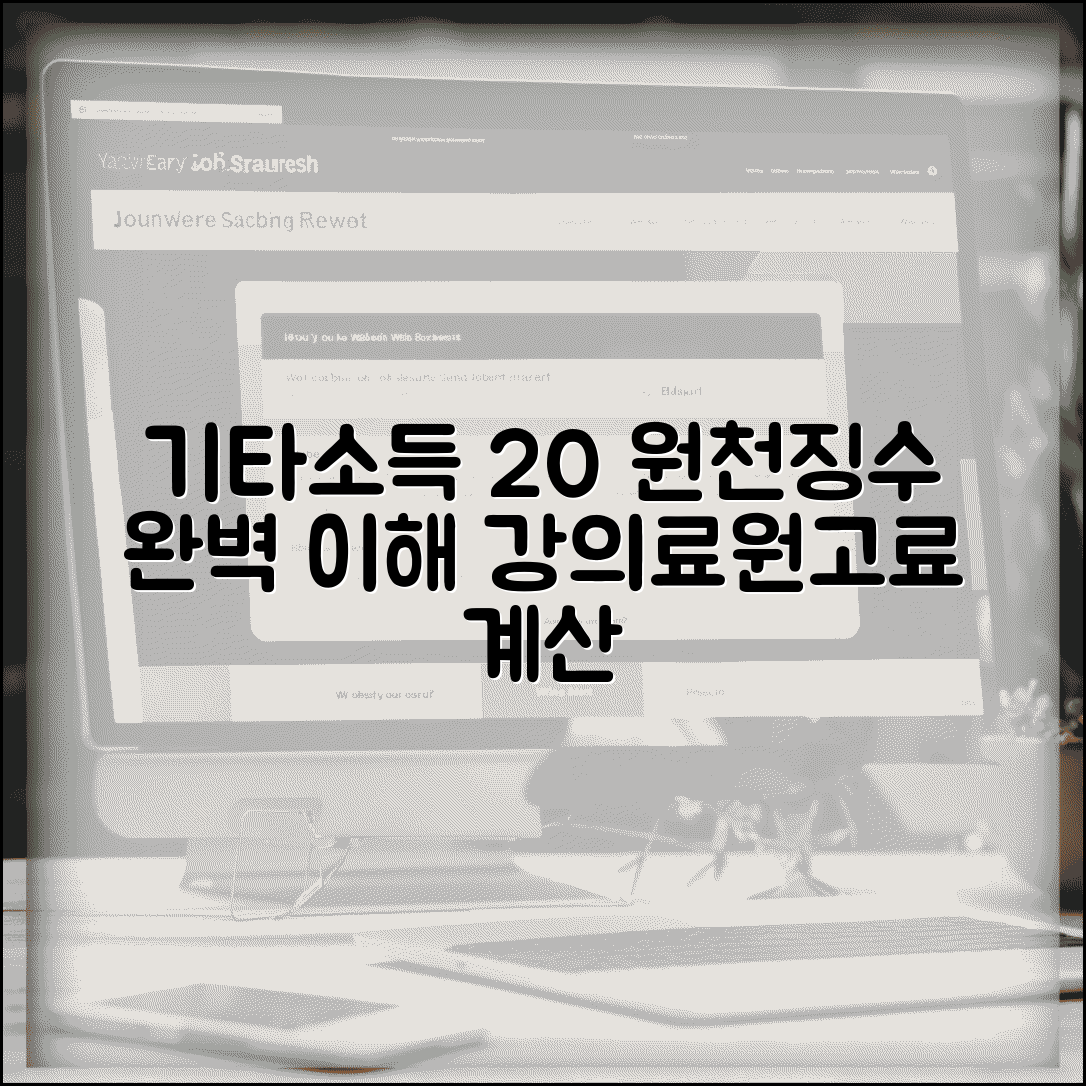 기타소득세 계산 20% | 강의료 원고료 기타소득 20% 원천징수 계산