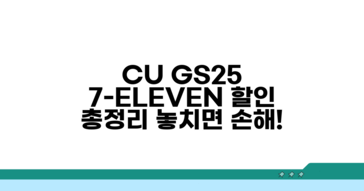 CU GS25 세븐일레븐 할인 총정리