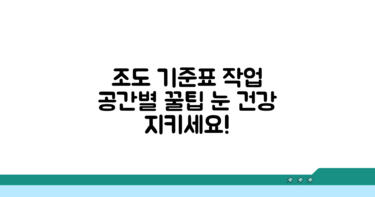 조도 기준표, 작업 공간별 맞춤 설정 팁