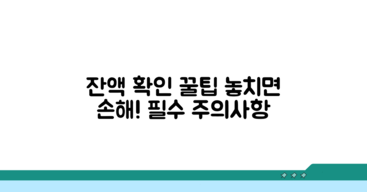 잔액 조회 시 주의사항 총정리