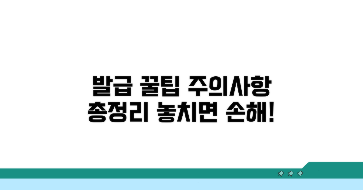 발급 시 주의사항 및 꿀팁