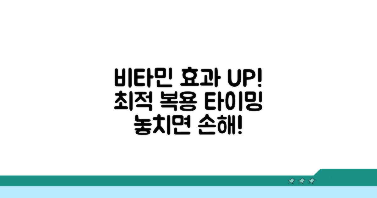 비타민, 효과 극대화 복용 타이밍