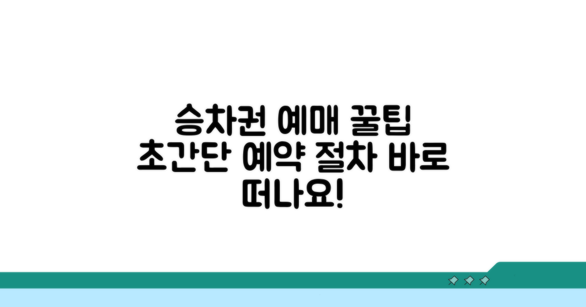 승차권 예매 방법 및 절차