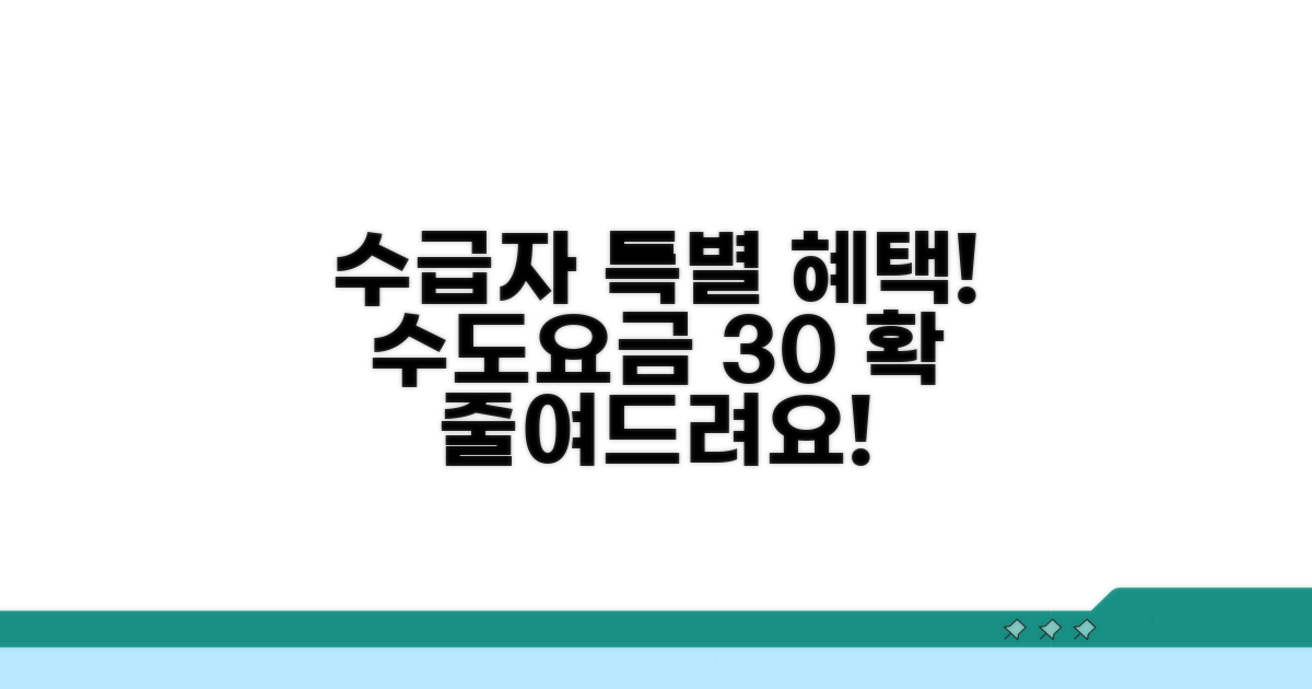 기초 수급자 수도요금 30% 감면 혜택