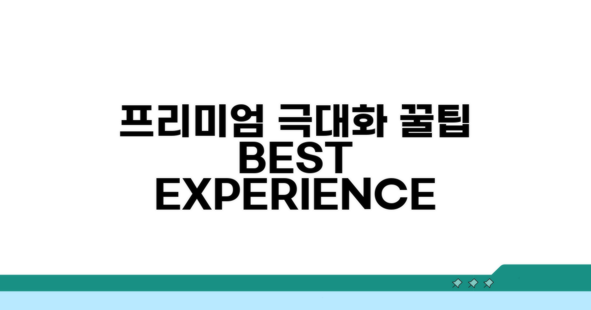 프리미엄 경험 극대화 꿀팁