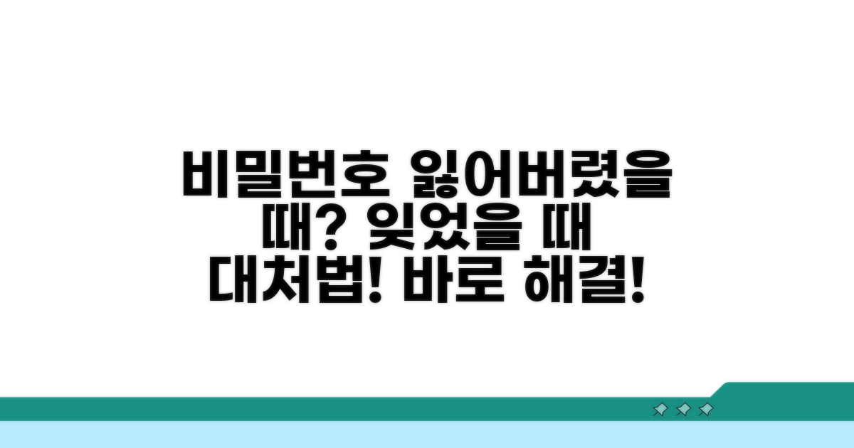 비밀번호 분실 시 대처 요령