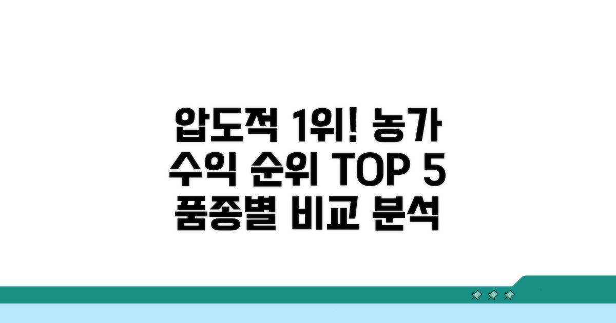 품종별 농가 수익 순위 비교