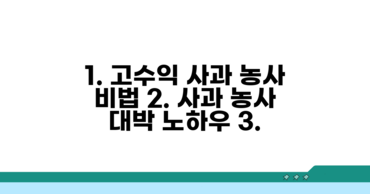 고수익 사과 농사, 실전 노하우