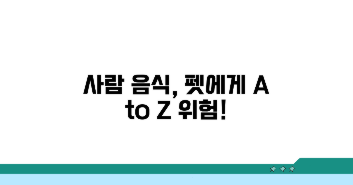 사람 음식 위험성 A to Z