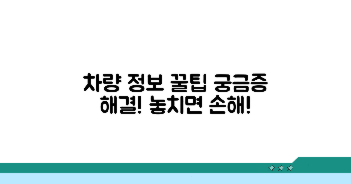 궁금했던 차량 정보 꿀팁 공개