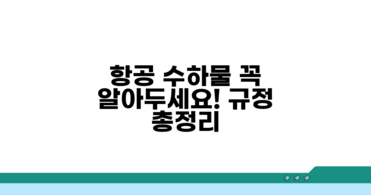 항공 수하물 규정: 총정리