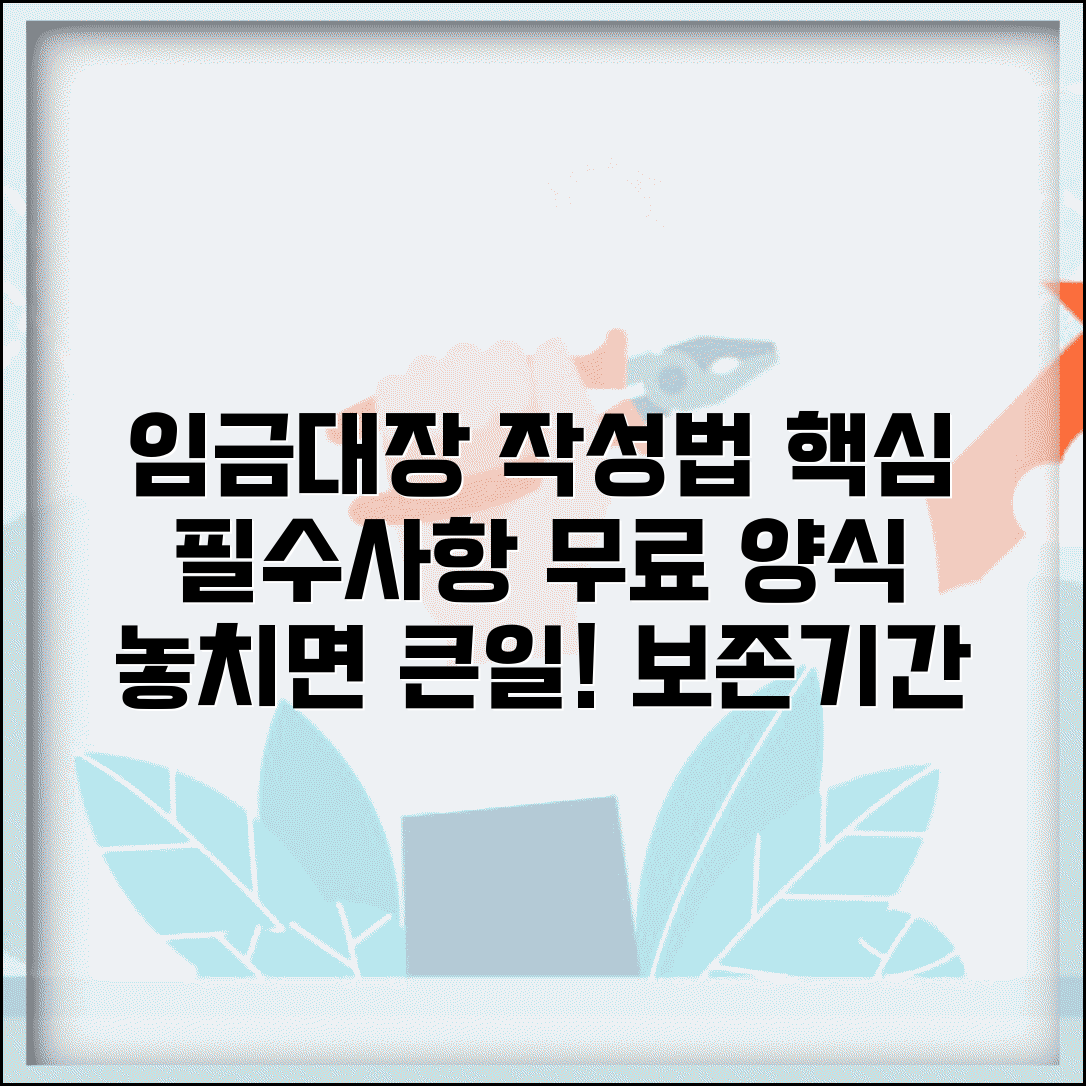 임금대장 작성 의무와 양식 | 법정 기재사항 필수 확인 및 무료 서식 | 보존 기간 안내