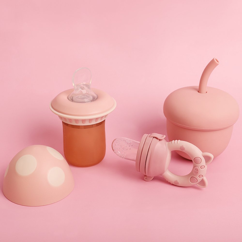 베이비팜 초기 이유식 준비 스타터 세트(과즙망+도토리 빨대컵+짜먹는 버섯 이유식 스푼) 상세 이미지 1
