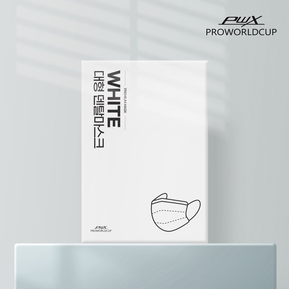PWX 대형 덴탈마스크 화이트 200매입 상세 이미지 2